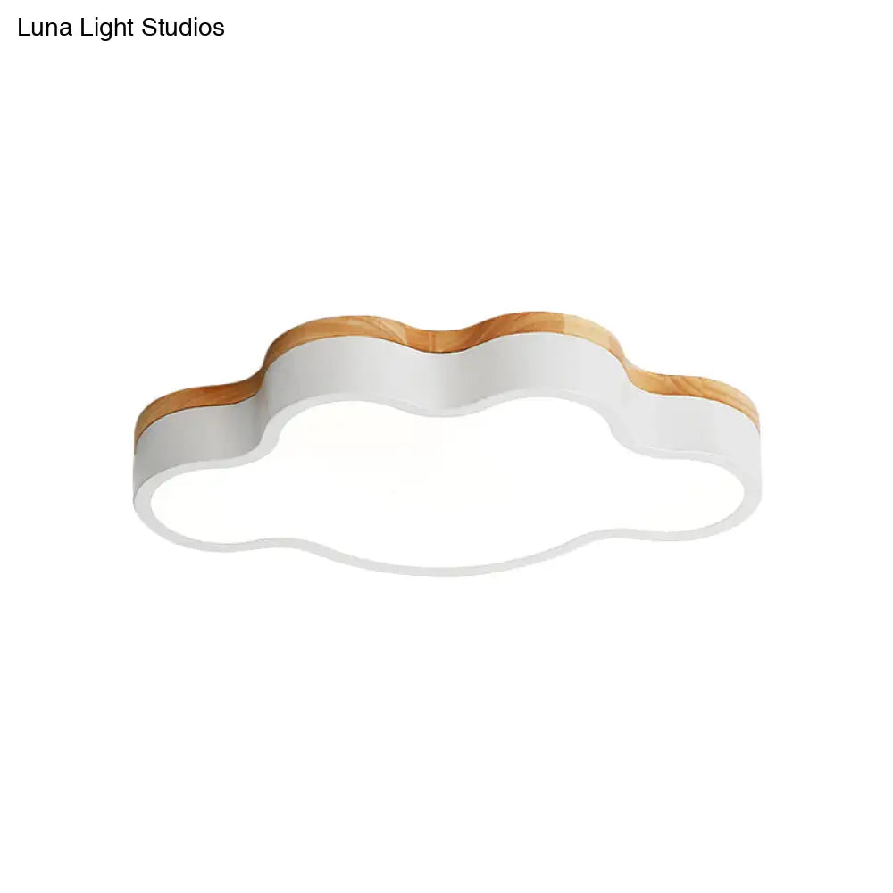 Eye-Caring Led Flush Mount Ceiling Light For Baby Bedroom - Nordic Style