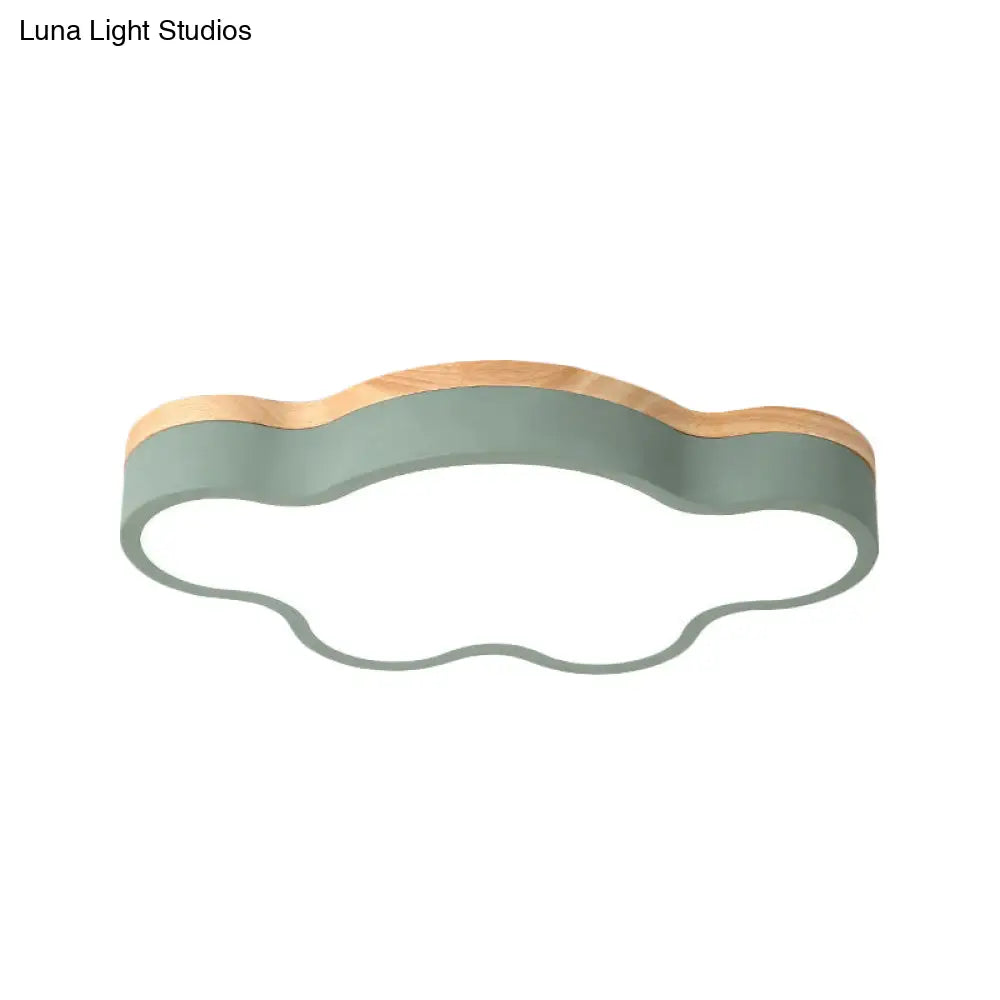 Eye-Caring Led Flush Mount Ceiling Light For Baby Bedroom - Nordic Style