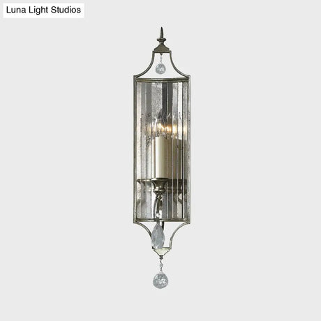 Faceted Crystal Silver Wall Sconce Candelabra For Living Rooms 1/3-Head Fixture
