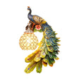 Farm Style Peacock Wall Lamp With Dome Crystal Shade - Resin Sconce Lighting Multi-Color / Right