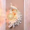 Farm Style Peacock Wall Lamp With Dome Crystal Shade - Resin Sconce Lighting White / Right