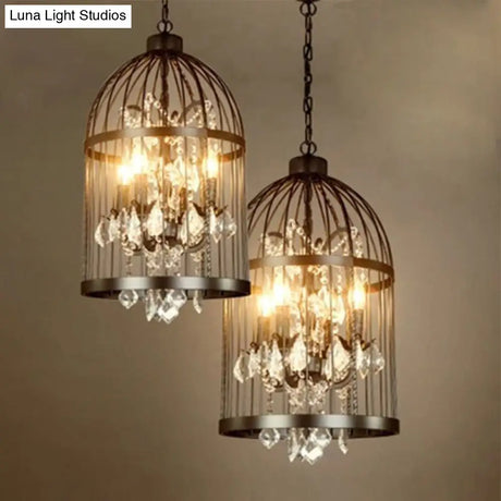 Farmhouse Crystal Pendant Light For Restaurant Ceiling Chandelier