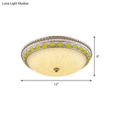 Farmhouse Led Flush Mount Ceiling Light In Gold With Frosted Glass Available Multiple Sizes