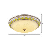Farmhouse Led Flush Mount Ceiling Light In Gold With Frosted Glass Available Multiple Sizes