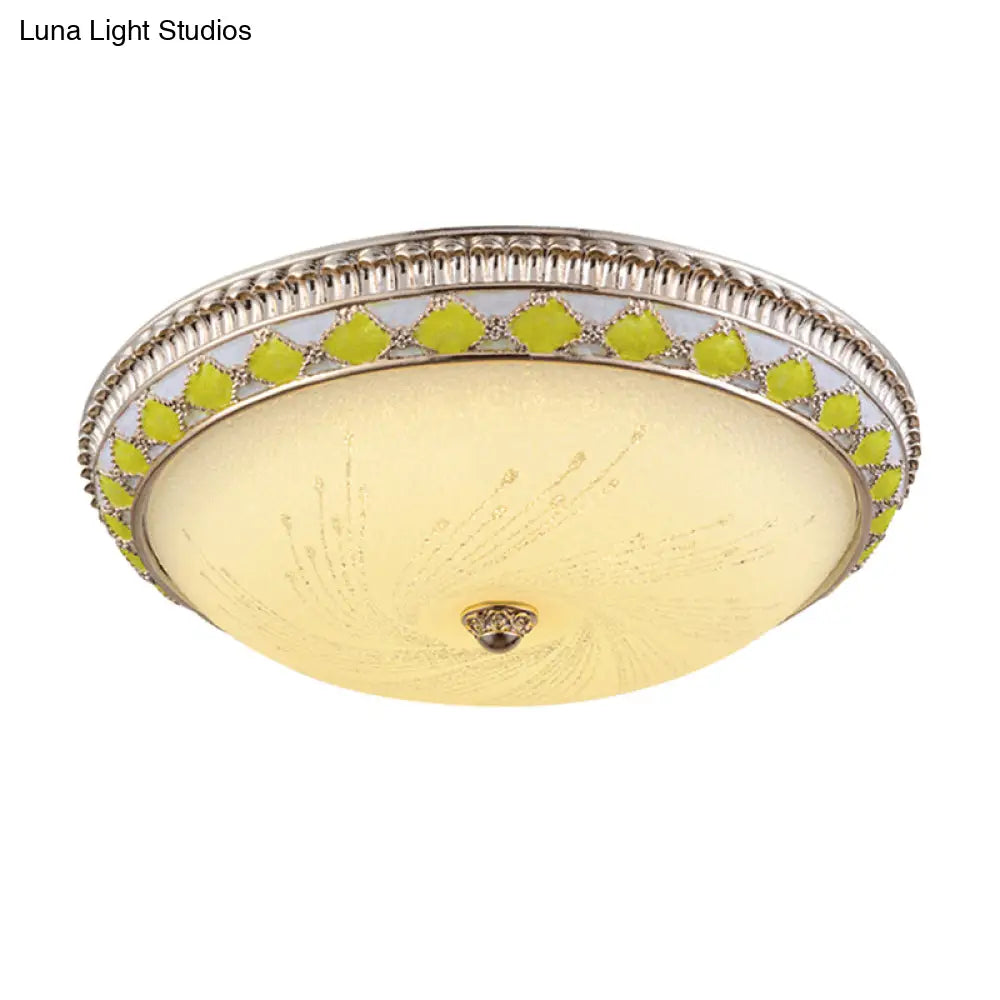 Farmhouse Led Flush Mount Ceiling Light In Gold With Frosted Glass Available Multiple Sizes