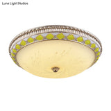 Farmhouse Led Flush Mount Ceiling Light In Gold With Frosted Glass Available Multiple Sizes
