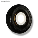 Farmhouse Led Wall Sconce With Metallic Tyre Design - Black 10/16 Width