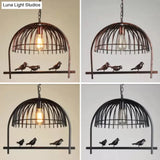 Farmhouse Metal Hanging Birdcage Pendant Light For Dining Room Ceiling And Island