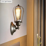 Farmhouse Oval Caged Wall Lamp - Metallic Antique Bronze/Black
