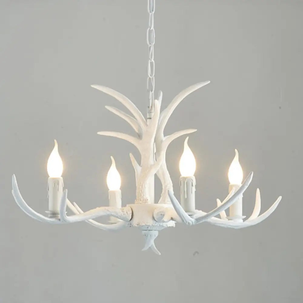 Farmhouse Resin Chandelier Pendant Light With Bare Tree Branch Design Perfect For Restaurants 4 /