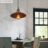 Farmhouse Scalloped Iron Pendant Light With 1 Hanging Ceiling - Indoor Lighting