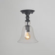 Farmhouse Semi Mount Lighting with Clear Glass Brass Finish Clear / B