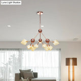 Farmhouse Style Diamond Chandelier: Amber/Clear Glass Multiple Light Options 13’/27.5’/34’ Wide