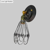 Farmhouse Style Wrought Iron Wall Sconce With Rotatable Lamp 1 Bulb Black/Bronze