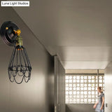 Farmhouse Style Wrought Iron Wall Sconce With Rotatable Lamp 1 Bulb Black/Bronze