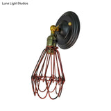 Farmhouse Style Wrought Iron Wall Sconce With Rotatable Lamp 1 Bulb Black/Bronze