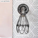 Farmhouse Style Wrought Iron Wall Sconce With Rotatable Lamp 1 Bulb Black/Bronze