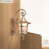 Farmhouse Wall Sconce Light With Opal Glass Shade And Lantern Design Black/Coffee
