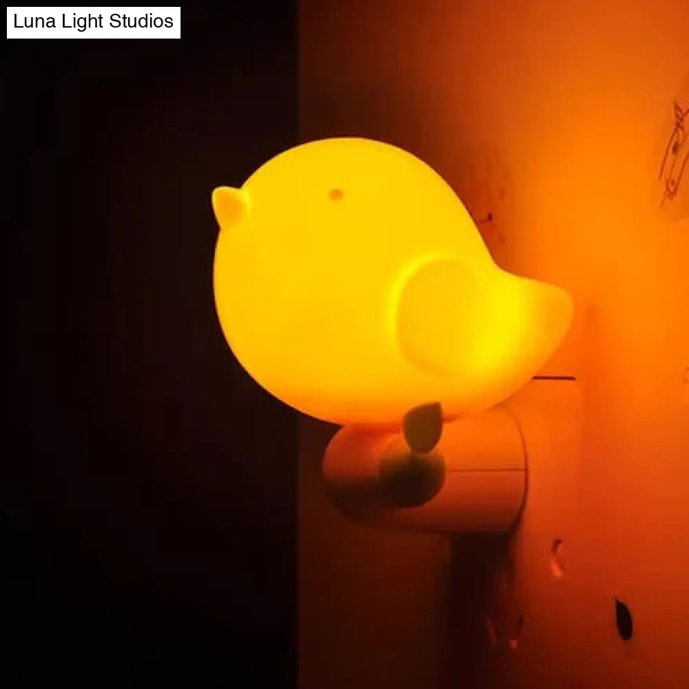 Fat Bird Led Night Light: Kindergarten Wall Light Plug-In Plastic Candy Colored