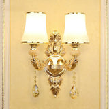Faux Candle Sconce Traditional Metal Wall Lamp With Shade And Crystal Drop Elegant Lighting Fixture