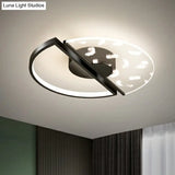 Feather Patterned Led Acrylic Ceiling Mount Flush Light