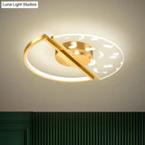 Feather Patterned Led Acrylic Ceiling Mount Flush Light