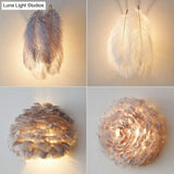 Feather Wall Sconce: Stylish And Simplistic Single-Bulb Light For Girls Bedroom