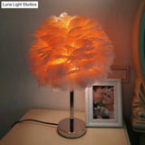 Feathered Modern Artichoke Plug-In Table Light: 1 Light Girls Room Nightstand Lamp (Pink/Grey/White)