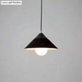 Felt Tapered Ceiling Light Farmhouse 1-Light - Black/Grey For Dining Room