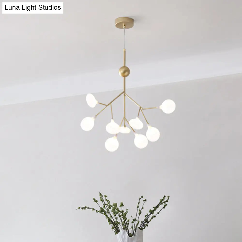 Firefly-Inspired Chandelier With Frosted Acrylic Shade - Perfect For Modern Living Rooms