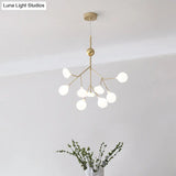 Firefly-Inspired Chandelier With Frosted Acrylic Shade - Perfect For Modern Living Rooms