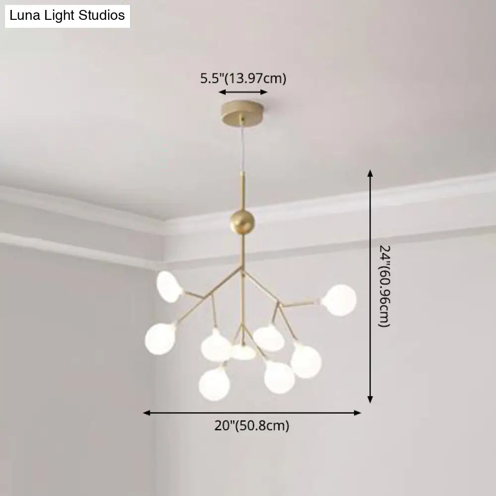 Firefly-Inspired Chandelier With Frosted Acrylic Shade - Perfect For Modern Living Rooms