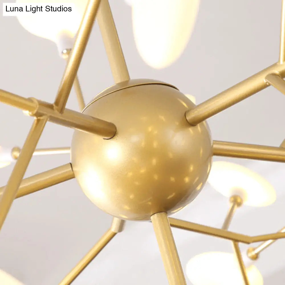 Firefly-Inspired Chandelier With Frosted Acrylic Shade - Perfect For Modern Living Rooms