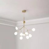 Firefly-Inspired Chandelier With Frosted Acrylic Shade - Perfect For Modern Living Rooms 9 / Gold
