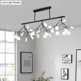 Firefly Island Pendant Light: Elegant Minimalistic Acrylic Lamp For Restaurants (27-Head Suspension)