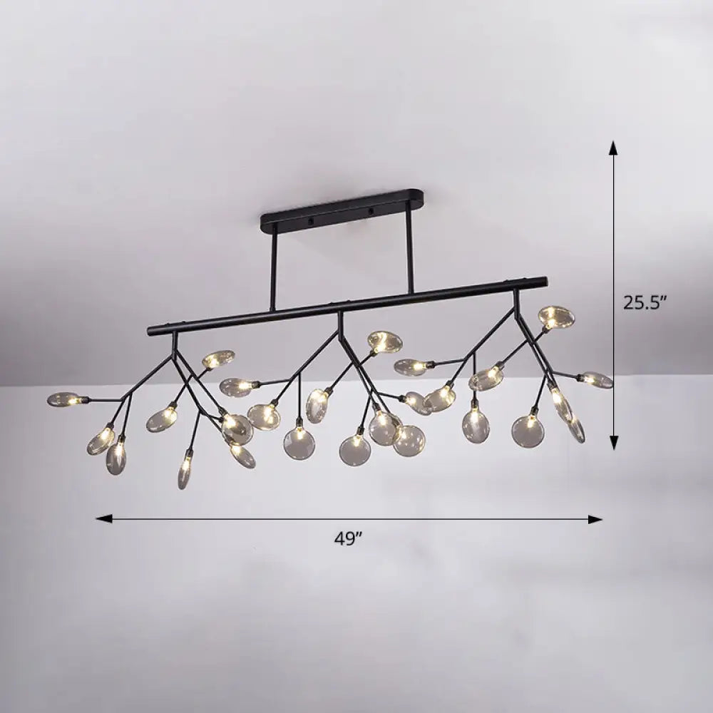Firefly Island Pendant Light: Elegant Minimalistic Acrylic Lamp For Restaurants (27-Head Suspension)
