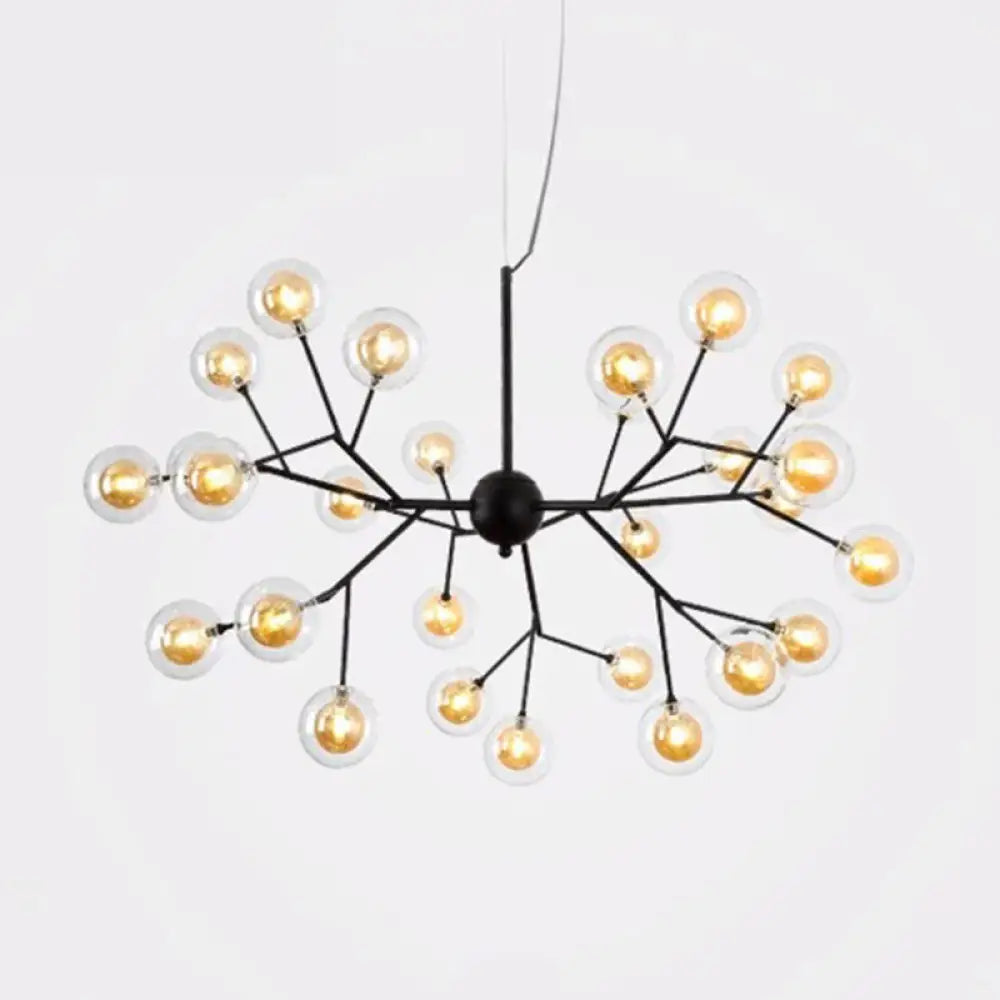 Firefly Led Glass Chandelier - Nordic Style Suspension Lighting For Living Room 27 / Tan