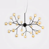 Firefly Led Glass Chandelier - Nordic Style Suspension Lighting For Living Room 27 / Tan