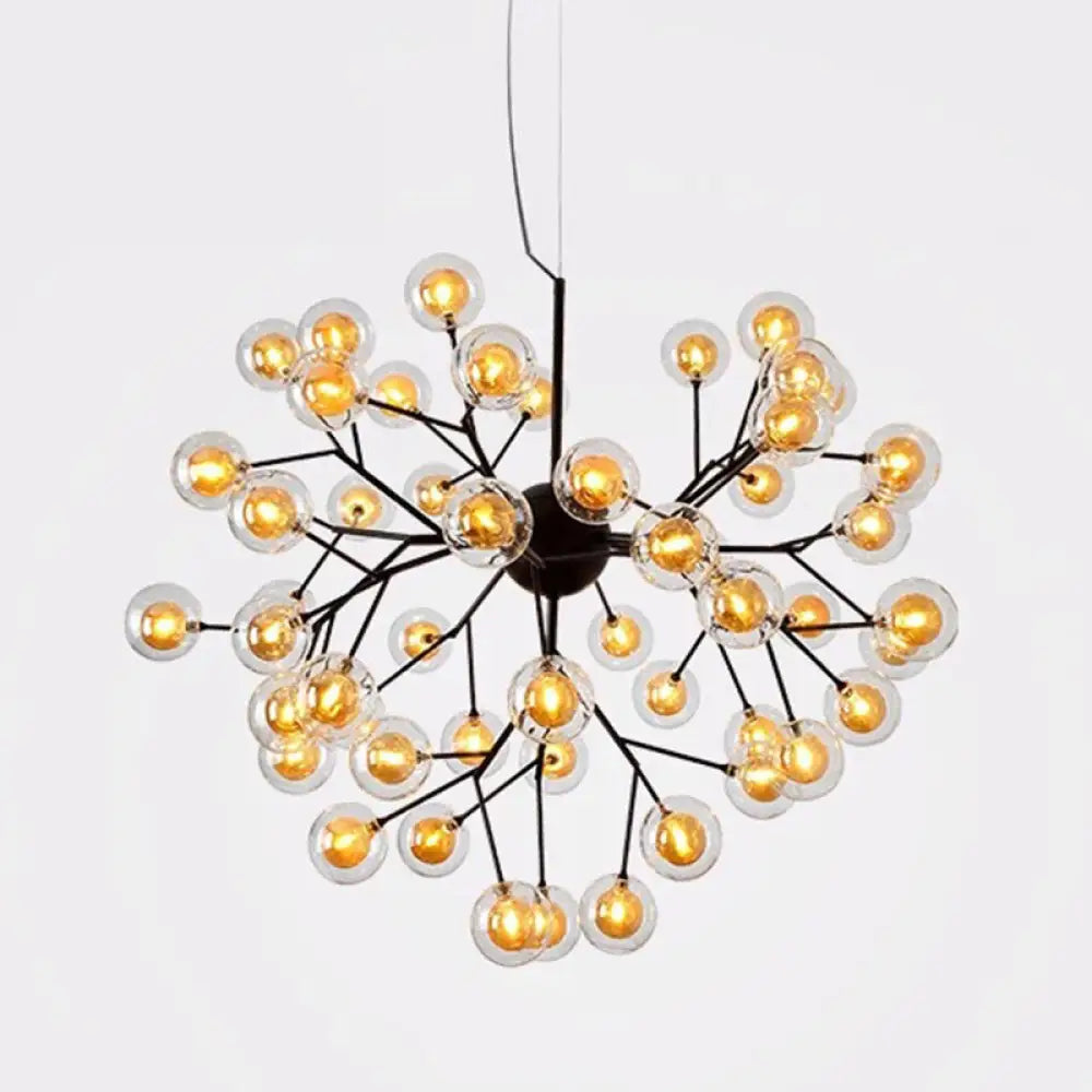 Firefly Led Glass Chandelier - Nordic Style Suspension Lighting For Living Room 45 / Tan
