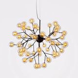 Firefly Led Glass Chandelier - Nordic Style Suspension Lighting For Living Room 45 / Tan