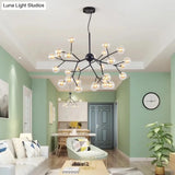 Firefly Led Glass Chandelier - Nordic Style Suspension Lighting For Living Room
