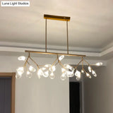 Firefly Led Island Pendant Light: Modern Acrylic Linear Lamp For Dining Room Ceiling