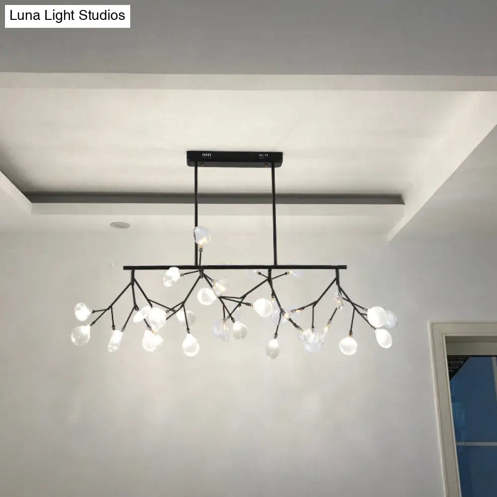 Firefly Led Island Pendant Light: Modern Acrylic Linear Lamp For Dining Room Ceiling