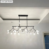 Firefly Led Island Pendant Light: Modern Acrylic Linear Lamp For Dining Room Ceiling