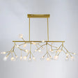 Firefly Led Island Pendant Light: Modern Acrylic Linear Lamp For Dining Room Ceiling Gold