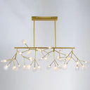 Firefly Led Island Pendant Light: Modern Acrylic Linear Lamp For Dining Room Ceiling Gold