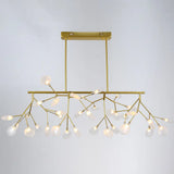 Firefly Led Island Pendant Light: Modern Acrylic Linear Lamp For Dining Room Ceiling Gold