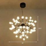 Firefly Pendant Light: Clear Ball Glass Post-Modern Restaurant Chandelier 63 / Black