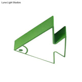 Fish Led Ceiling Lamp For Kids - Acrylic Flush Mount Light In Red/Green/Blue