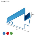 Fish Led Ceiling Lamp For Kids - Acrylic Flush Mount Light In Red/Green/Blue